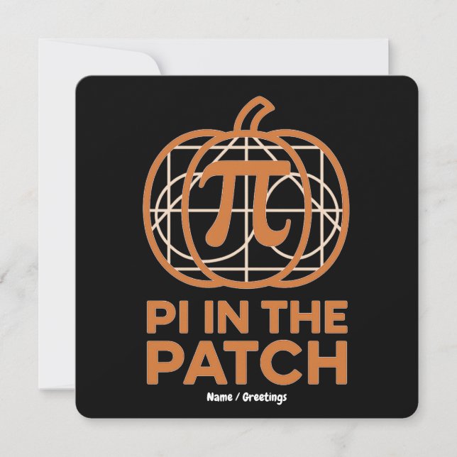 Pi i Patch Minimal Pumpa Pi Matematik Design  Inbjudningar (Framsida)