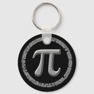 Pi i silver nyckelring
