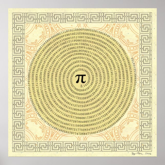Pi i Spiral ~ Math as Art Poster (Framsidan)