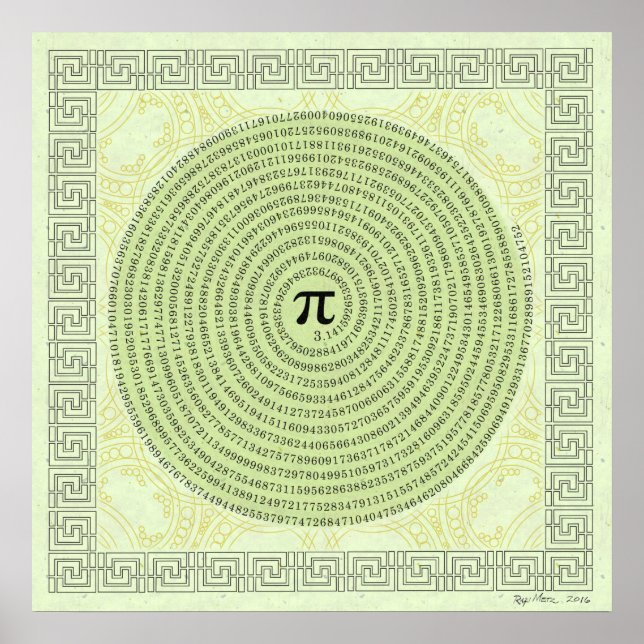 Pi i Spiral ~ Math as Art Poster (Framsidan)