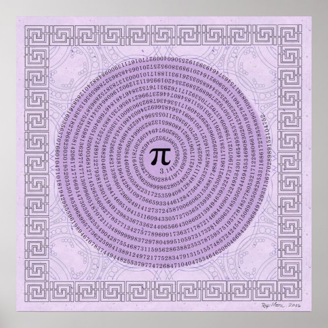 Pi i Spiral ~ Math as Art Poster (Framsidan)