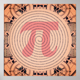 Pi i Spiral till 2 210 siffror Recoleta Poster