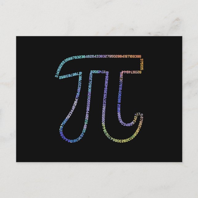 Pi Irrational Number Math Physics 3.14 Vykort (Framsida)