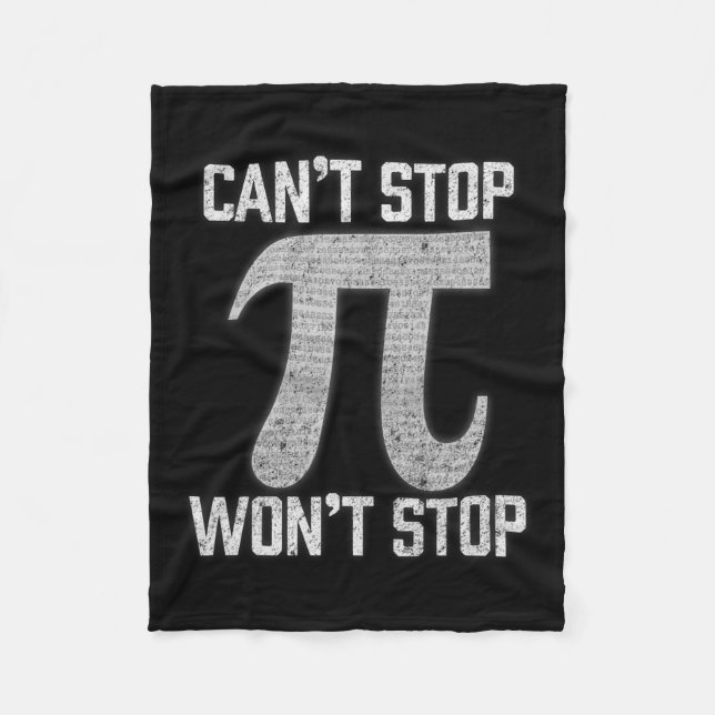 Pi kan inte stoppa Wont Stop Pi Dag 3.14 Lättsinni Fleecefilt (Framsidan)
