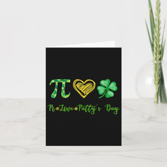 Pi Kärlek Shamrock Patty's Dag Matematiklärare St  Kort (Framsida)