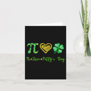Pi Kärlek Shamrock Patty's Dag Matematiklärare St Kort