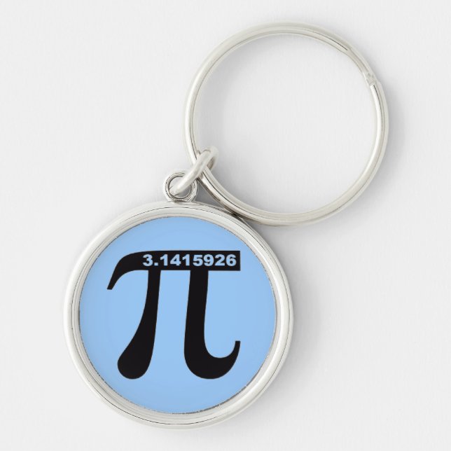 Pi Keychain (högvärdig runda) Rund Silverfärgad Nyckelring (Framsidan)