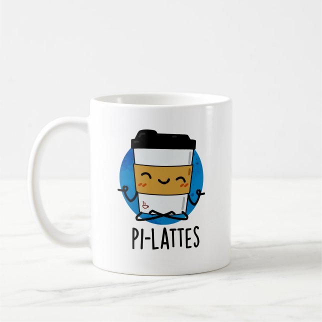 Pi-lattes Funny Latte Pilates Pun Kaffemugg (Vänster)
