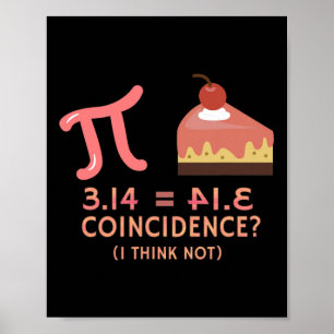 Pi lika med Paj för Pi-dag 3,14 Math Poster