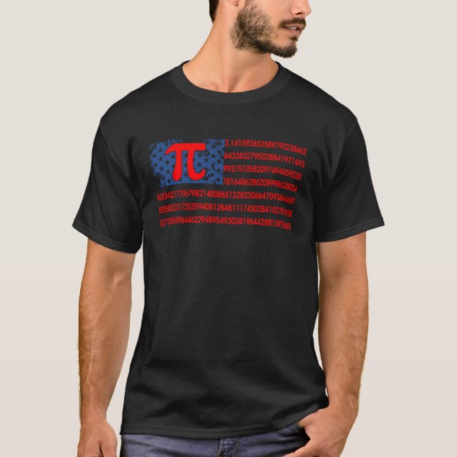 Pi Math American Flagga 3 14 Pi Number Symbol Math T Shirt (Framsida)