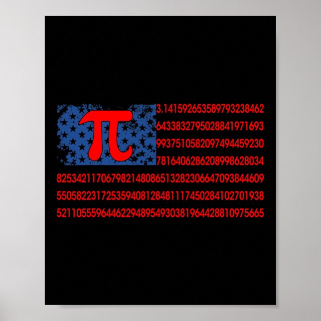 Pi Math American Flagga 3 Poster (Framsidan)