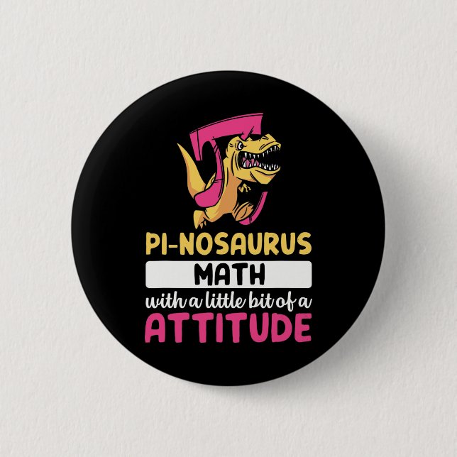 Pi Math Mathematics Dinosaur Dino Pi Day  Knapp (Framsida)