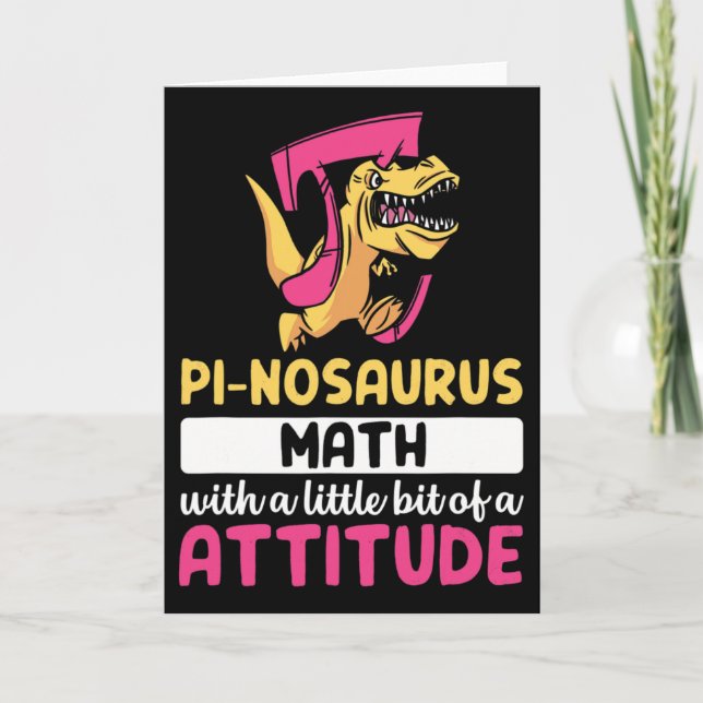 Pi Math Mathematics Dinosaur Dino Pi Day  Kort (Framsida)