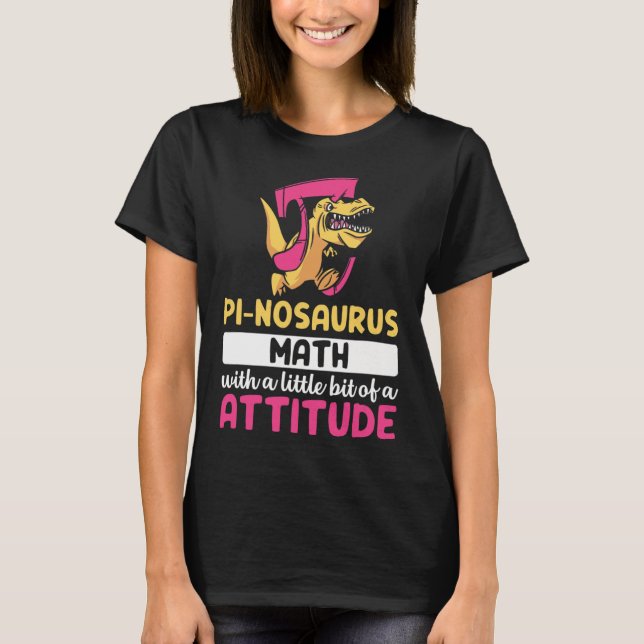 Pi Math Mathematics Dinosaur Dino Pi Day  T Shirt (Framsida)