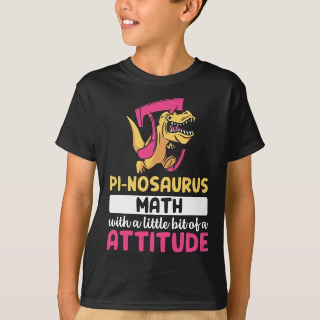 Pi Math Mathematics Dinosaur Dino Pi Day  T Shirt (Framsida)