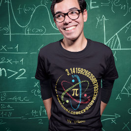 Pi Math Symbol och Atom med Namn T Shirt