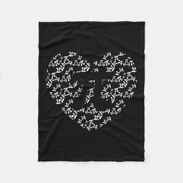 Pi Math Teacher Pi Heart Shape Pi Day Fleecefilt (Framsidan)