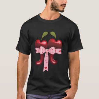 Pi Math Tee Math Teacher Coquette Bow Cherry valv