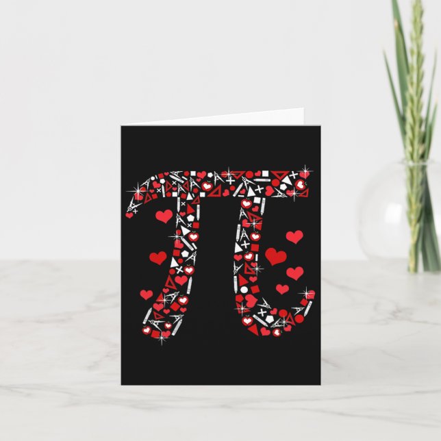 Pi Math Valentine Tröja Math Lärare Alla Hjärtans  Kort (Framsida)