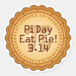 Pi med Paj Crust Sticker Runt Klistermärke