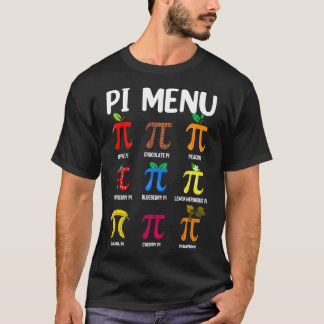 Pi Menu 314 PiMath Teacher Lycklig Pi Day T Shirt
