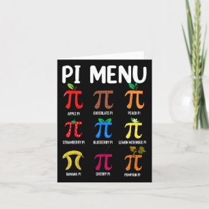 Pi Menu 3.14 Pi Symbol - Math Teacher Lycklig Pi D Kort