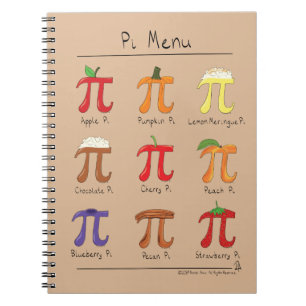 Pi Menu Cute Math Pi Day-anteckningsbok Anteckningsbok