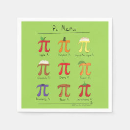 Pi Menu Cute Math Pi Day Party Napkins Pappersservett