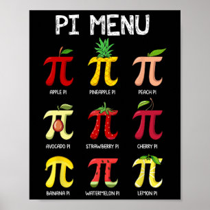 Pi Menu Paj Math Day Mathematics Math Teacher Pi S Poster