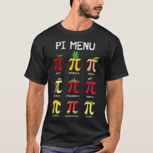 Pi Menu Paj Math Day Mathematics Math Teacher Pi S T Shirt (Framsida)