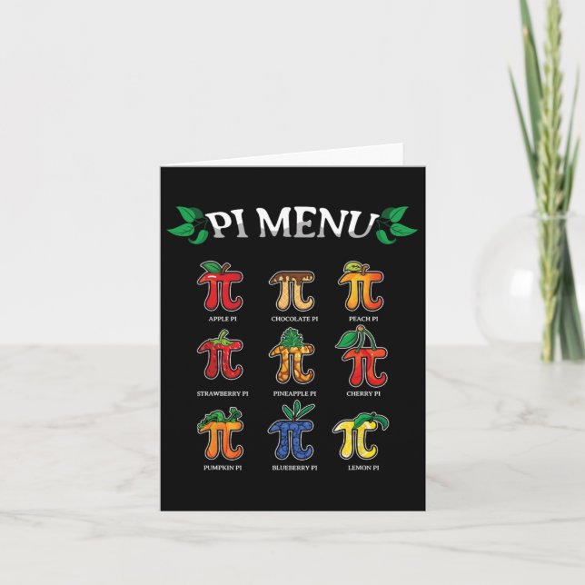 Pi Menu Pi Day 2025 3.14 Math Teacher Paj Menu Mat Kort (Framsida)