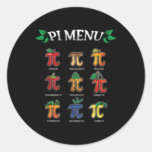 Pi Menu Pi Day 2025 3.14 Math Teacher Paj Menu Mat Runt Klistermärke