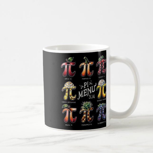 Pi Menu Pi Day 3.14 Lärare i fruktmenu Paj Kaffemugg (Höger)