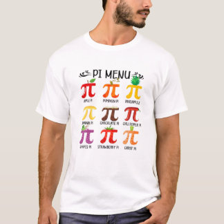 Pi Menu Tropical Fruits Funny Pi Day for Kindergar T Shirt