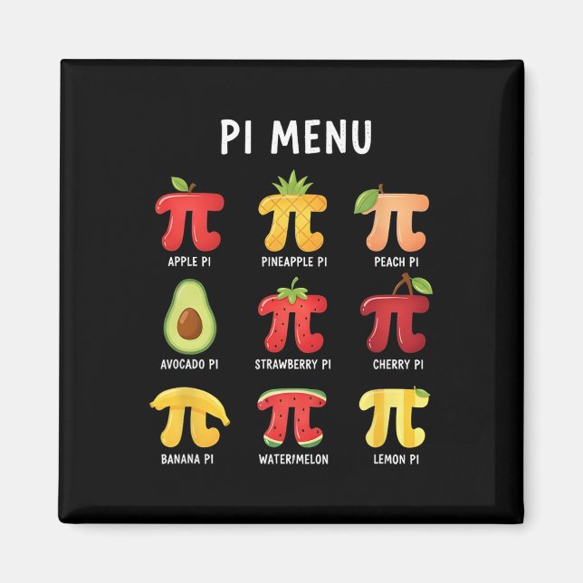 Pi Meny 3,14 Pi Nummer Symbol Matematik Lärare Rol Magnet (Framsidan)