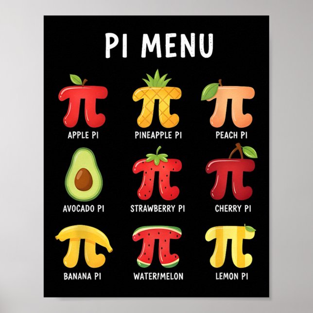 Pi Meny 3,14 Pi Nummer Symbol Matematik Lärare Rol Poster (Framsidan)
