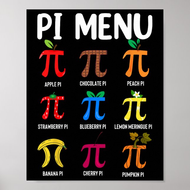 Pi Meny 3,14 Pi-symbol - Matematiklärare Glad Pi-d Poster (Framsidan)