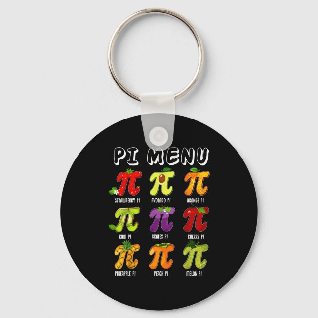 Pi Meny 3.14 Pi Symbol Rolig Frukt Lärare Barn Mat Nyckelring (Framsida)