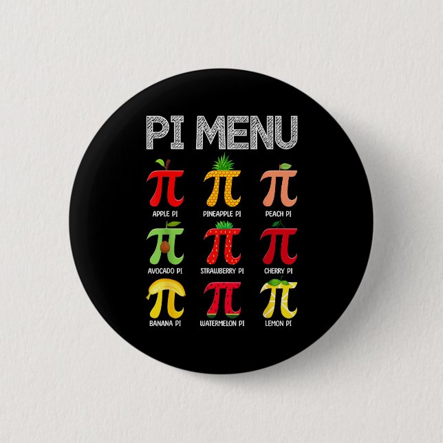 Pi Meny Frukt Glad Pi-dagen Matematiklärare Pi-sym Knapp (Framsida)