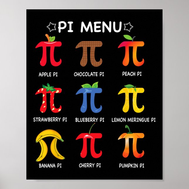 Pi Meny Matematiklärare Rolig Pi-dagen Matematiklä Poster (Framsidan)