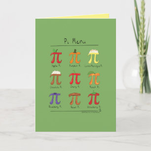 Pi-meny - Pi-Day Math-hälsningskort Kort