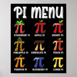 Pi Meny Rolig Pi 3.14 Matematiklärare Paj Meny Mat Poster