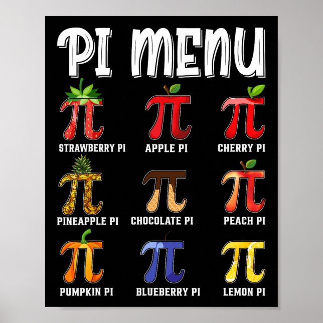 Pi Meny Rolig Pi 3.14 Matematiklärare Paj Meny Mat Poster (Framsidan)