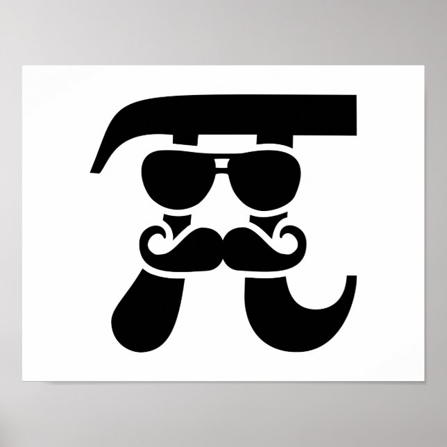 Pi Mustache sunglass Poster (Framsidan)