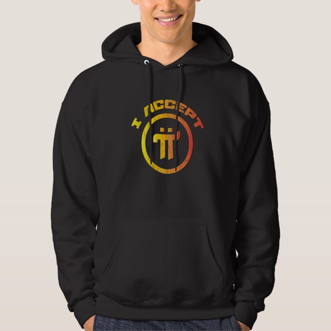 Pi Network Pioneer Cryptocurrency Crypto I Accepte Hoodie (Framsida)
