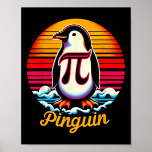 Pi-nguin Pi Penguin Day Irrationellt nummer Pi Sym Poster