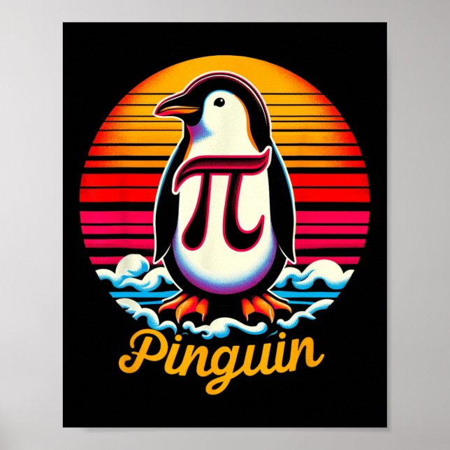 Pi-nguin Pi Penguin Day Irrationellt nummer Pi Sym Poster (Framsidan)