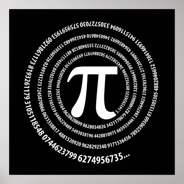 Pi Number Spiral Design Poster (Framsidan)