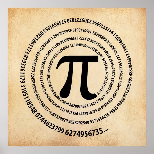 Pi Number Spiral Design Poster (Framsidan)