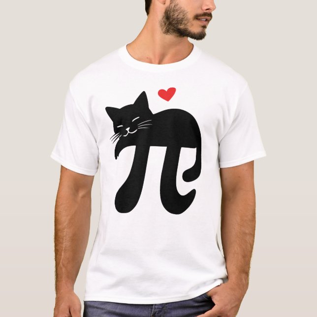 Pi Nummer Katt Mattenörd Geek T Shirt (Framsida)